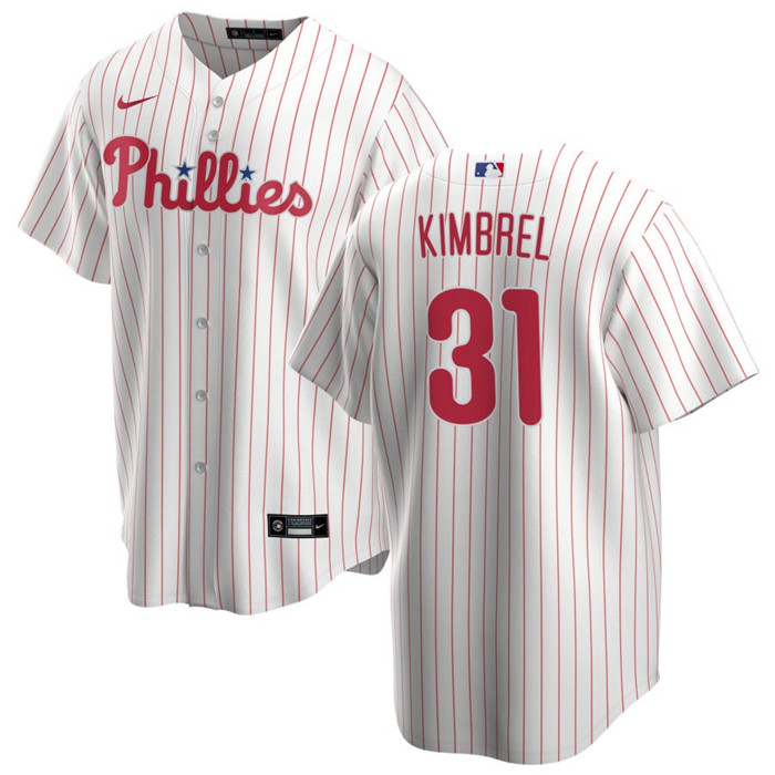 Men's Philadelphia Phillies #31 Craig Kimbrel White Cool Base Stitched Baseball Jersey
